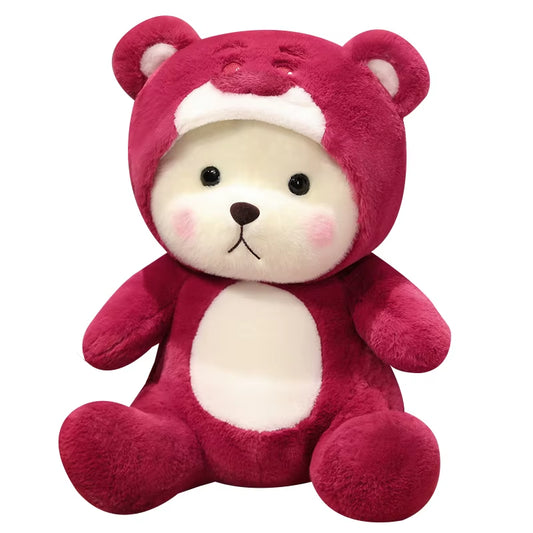 25-65Cm New Cosplay Teddytales Plush Toys Cute Cartoon Strawberry Bear Doll Teddy Bear Stuffed Animal Pillow Kids Birthday Gifts