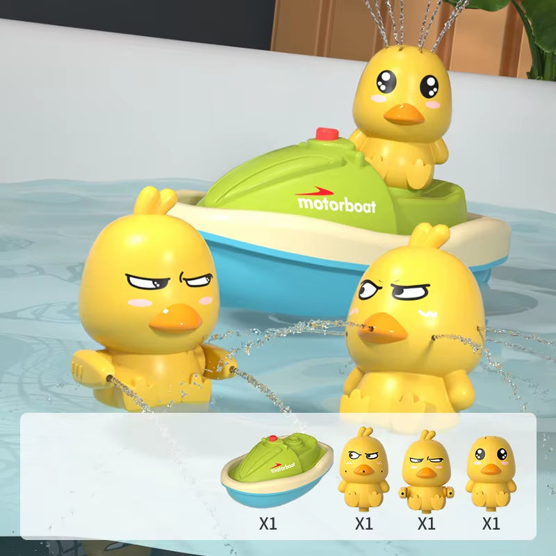 Cute Duck Electric Water Spray Bathroom Bathing Toys Baby Bath Toys Kids Bath and Shower Bathtubs Interactive Boy Girl Gifts