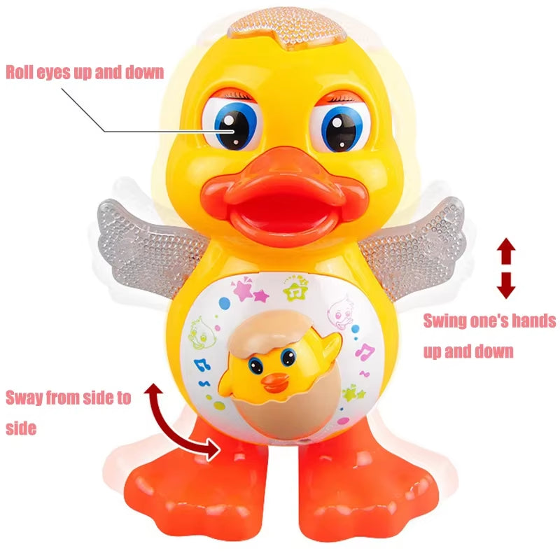 Electronic Toys Dancing Duck Funny Blink Eyes Flashing Light Shake the Body Cute Musical Cartoon Animal Educational Toy Kid Gift