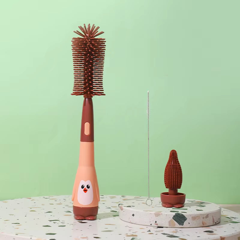 Baby Bottle Brush 360 Degree Baby Silicone Cup Bottle Cleaning Brushes Set Andheld Soft Head Food Grade Brushes