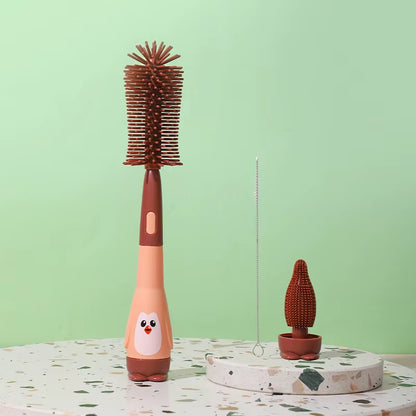 Baby Bottle Brush 360 Degree Baby Silicone Cup Bottle Cleaning Brushes Set Andheld Soft Head Food Grade Brushes
