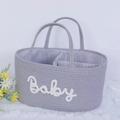 Multifunctional Travel Out Portable Mommy Bag Cotton Rope Diaper Bag Diaper Storage Bag Baby Diaper Storage Basket