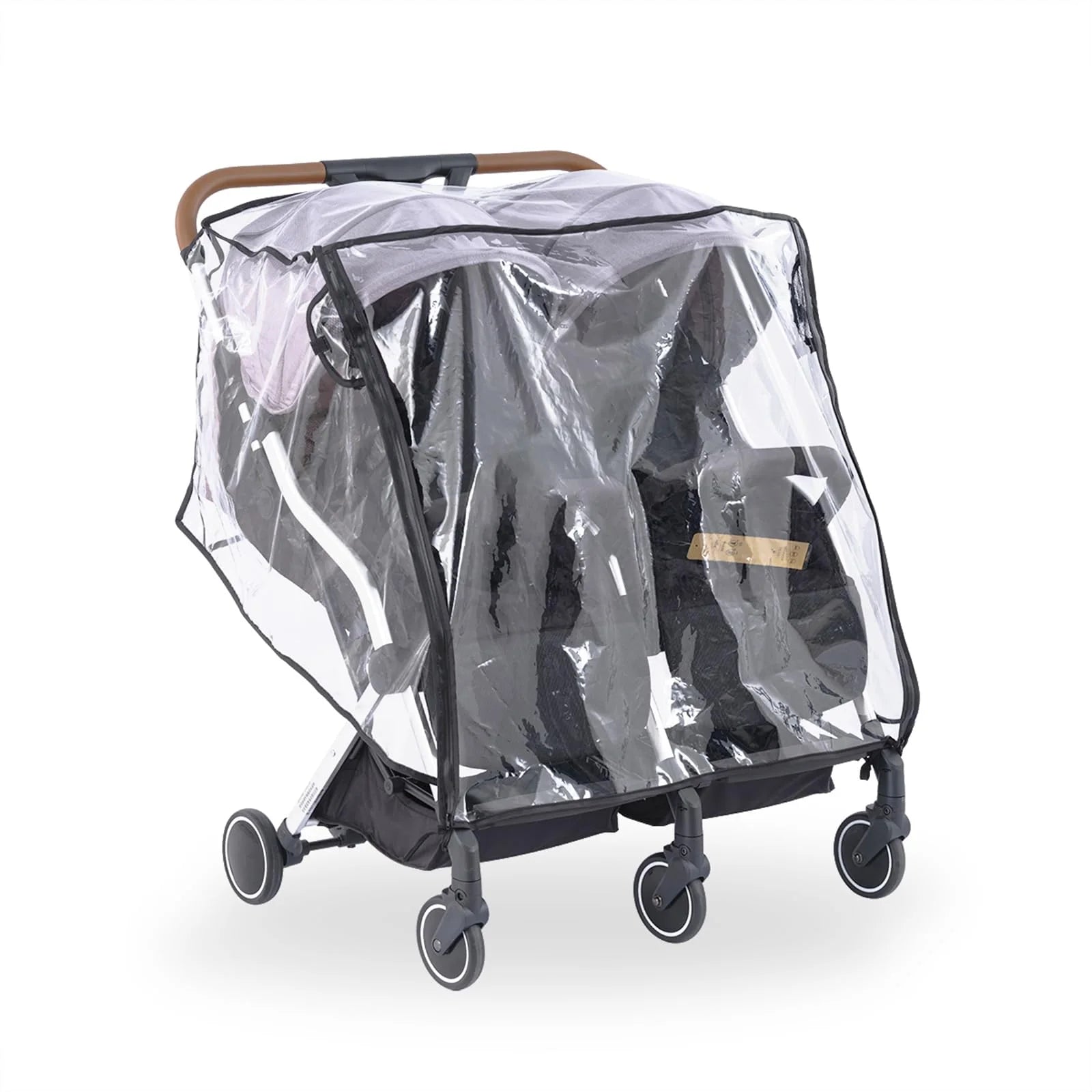Double Stroller Rain Cover Side by Side Universal, Stroller Accessories Rain Cover for Double Pram Pushchair Outdoor Travel, Waterproof and Windproof Weather Shield for Baby Car Raincover