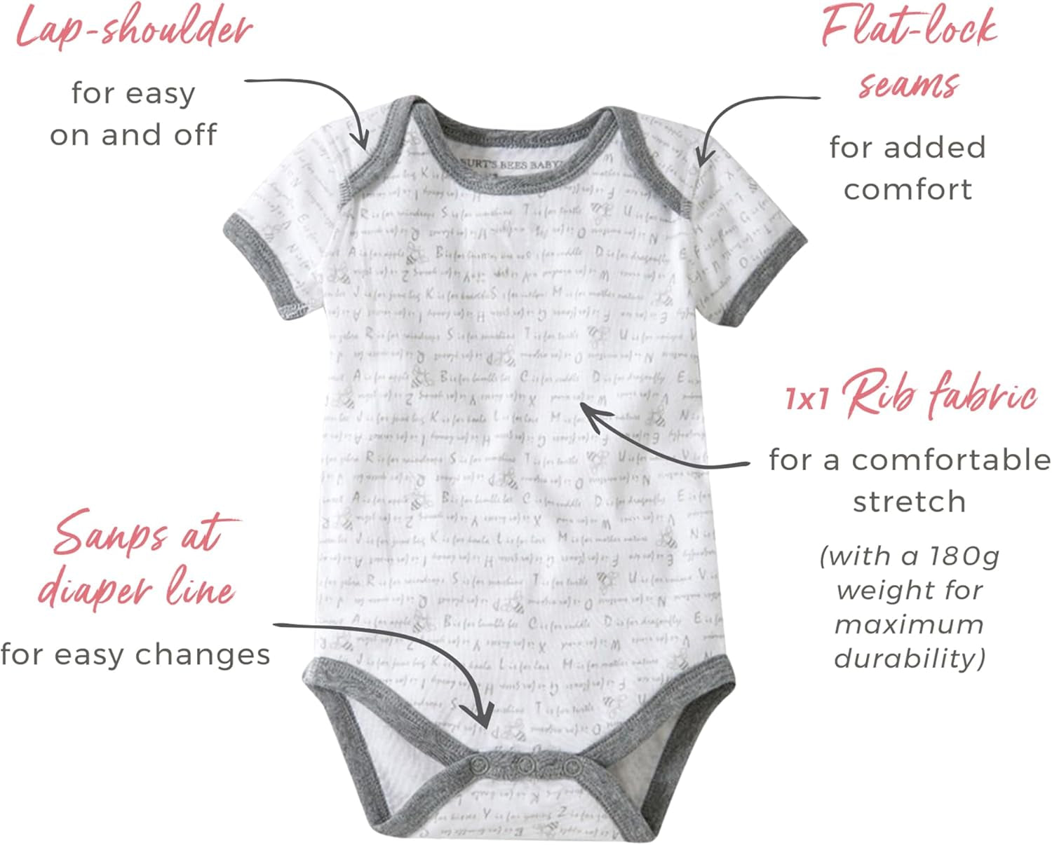 Unisex Baby Bodysuits, 5-Pack Short & Long Sleeve One-Pieces, 100% Organic Cotton Bodysuit