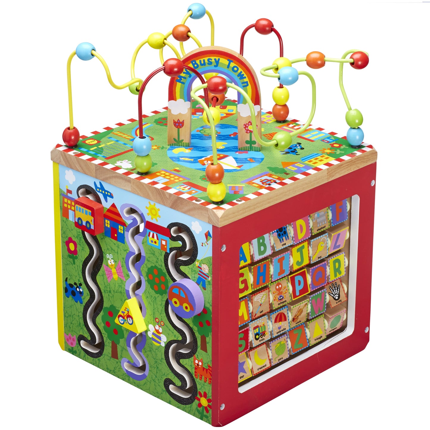 ALEX Discover My Busy Town Wooden Activity Cube