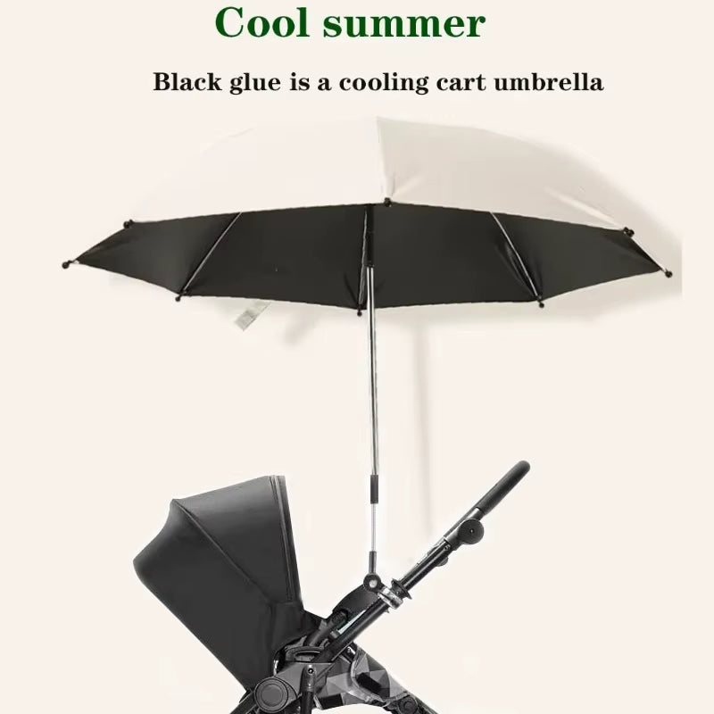 Baby Stroller Folding Umbrella UV Sun Rain Protection Parasol 360 Degrees Adjustable Universal Stroller Sunshade Canopy Coverbab