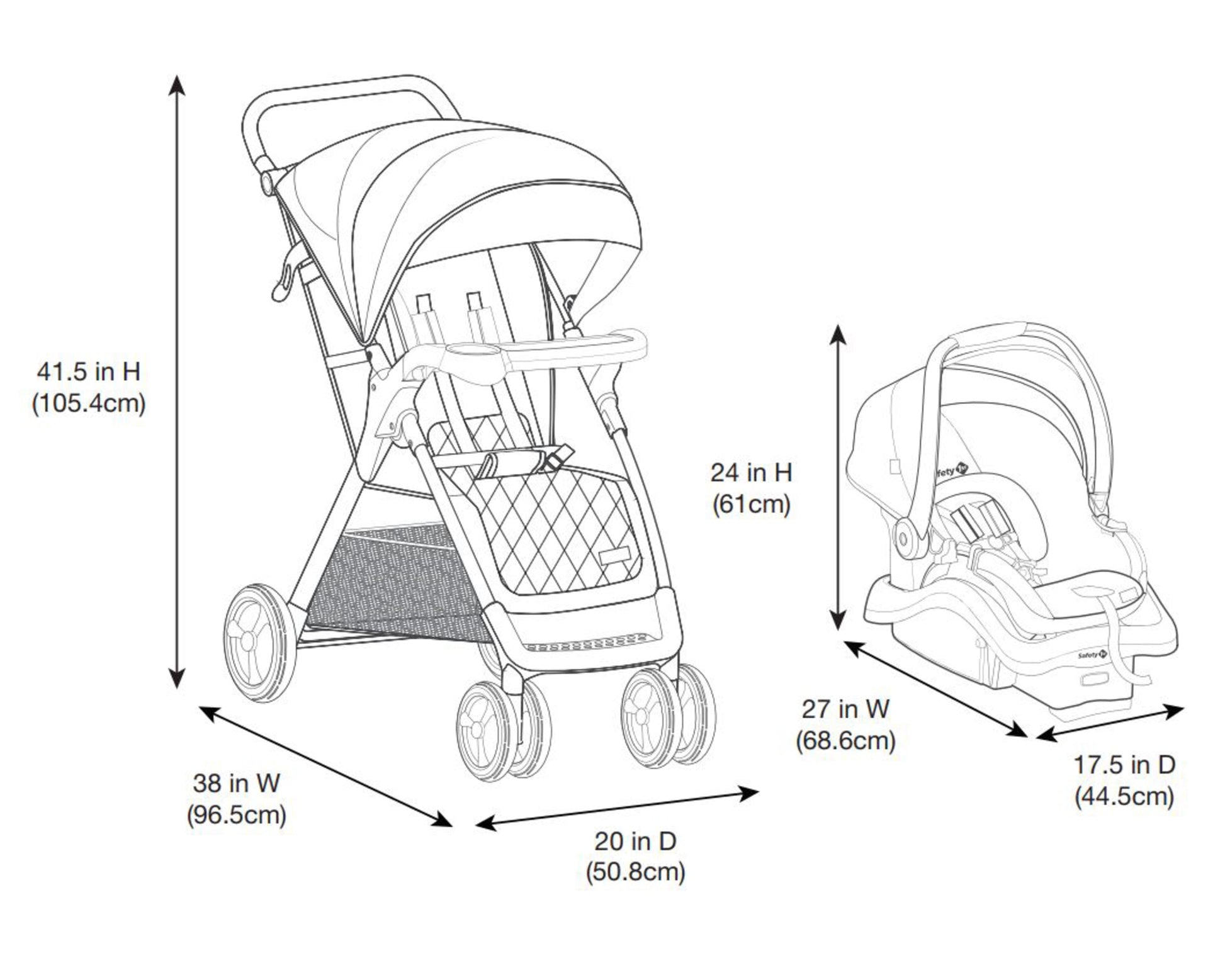 Travel System Stroller and Infant Car Seat, Heather Camo, Infant & Toddler, Unisex