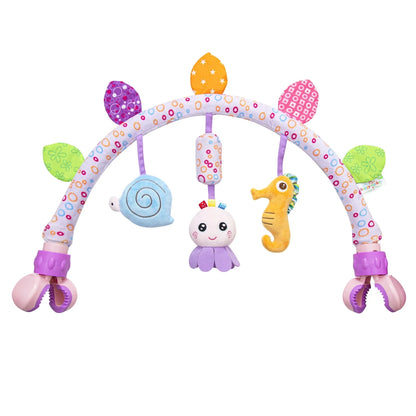 Baby Bassinet and Stroller Toy - Spiral Plush Hanging Toy with Teether for Indoor/Outdoor Use, 0+ Months