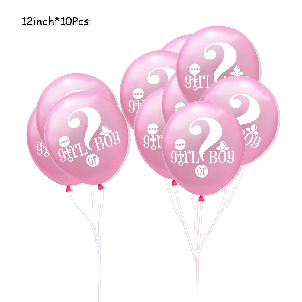 1 Set Giant Boy or Girl Gender Reveal Black Latex Balloon Baby Shower Confetti Ballons Birthday Gender Reveal Party Decoration