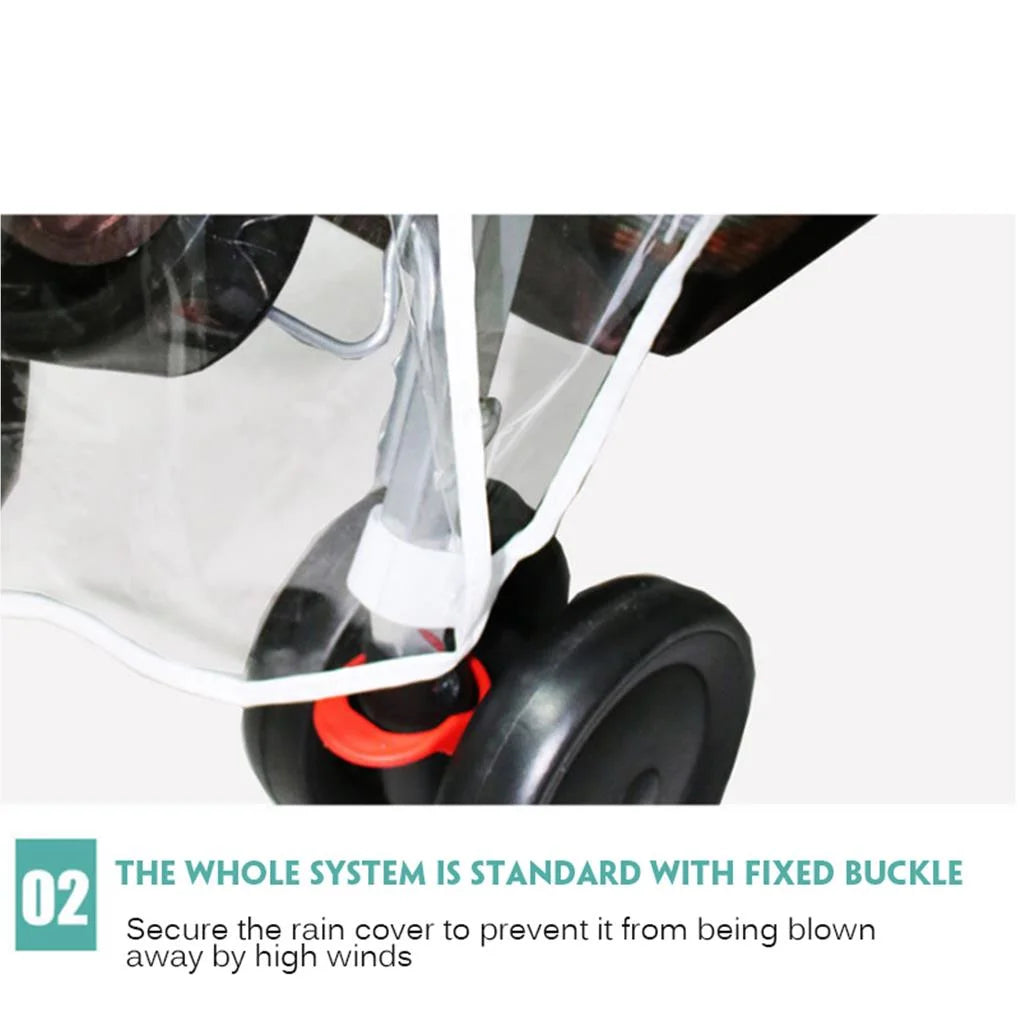 Double Buggy Stroller Waterproof Umbrella Pushchair Rain Cover Pushchairs Fit Accessories Dust-Proof Raincoat for Twin