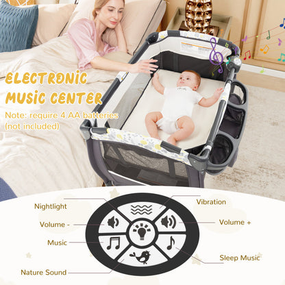 4 in 1 Portable Pack and Play Baby Nursery Center with Bassinet