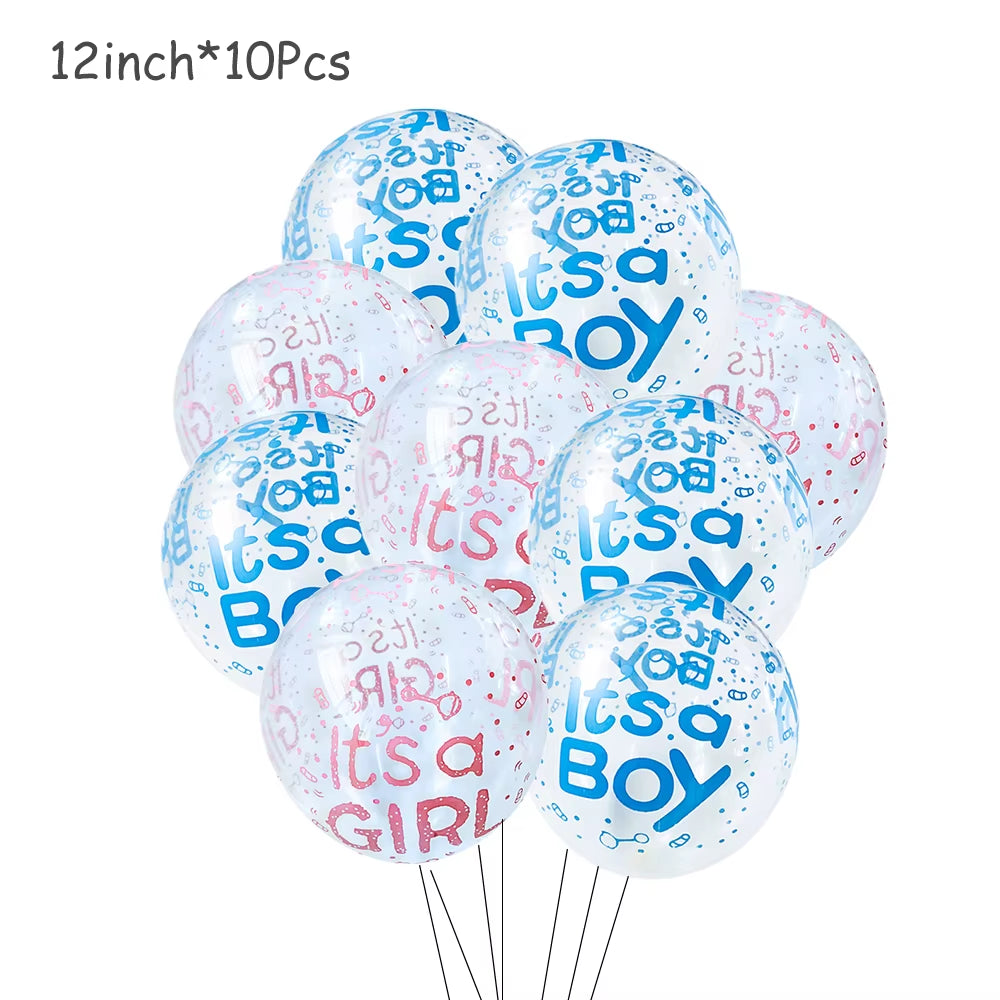 1 Set Giant Boy or Girl Gender Reveal Black Latex Balloon Baby Shower Confetti Ballons Birthday Gender Reveal Party Decoration
