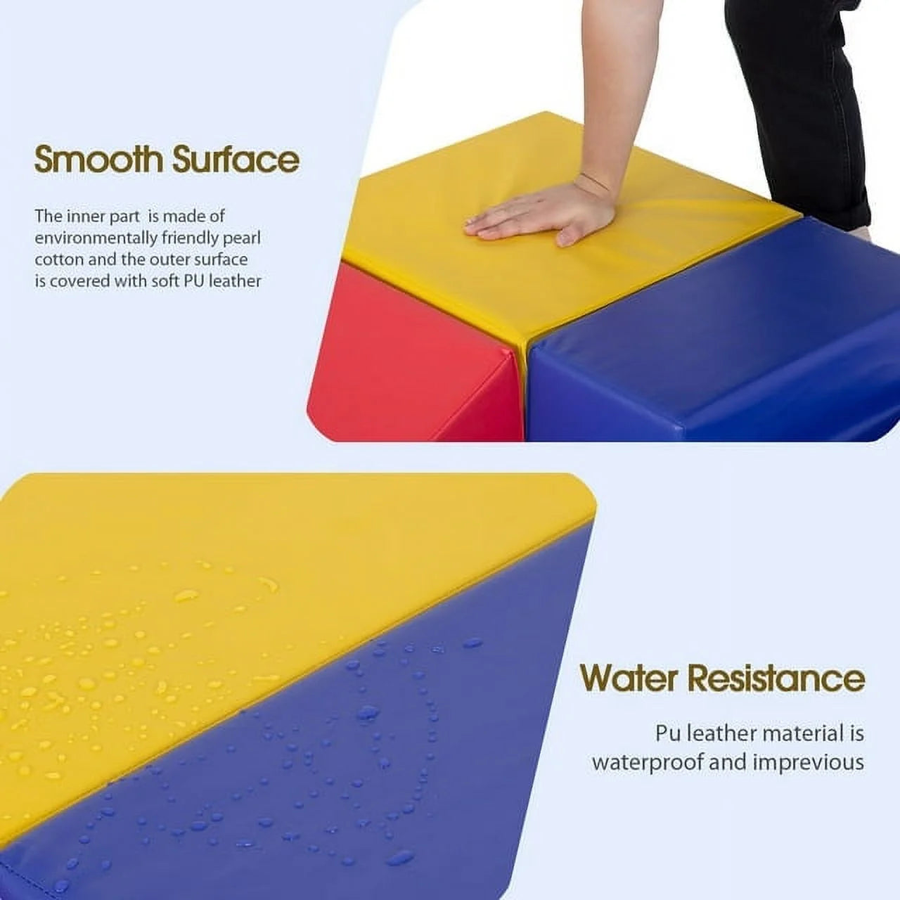 4-Piece Foam Baby Climbing Blocks for Toddlers，Toddler Soft Play Climbing Blocks Foam Playsets for Baby Climb and Crawl Play Set Climbing Toys for Toddlers