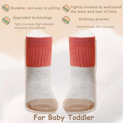 Toddler Baby Girls Boys Socks - Cotton Crew Socks for Baby Gifts Pack