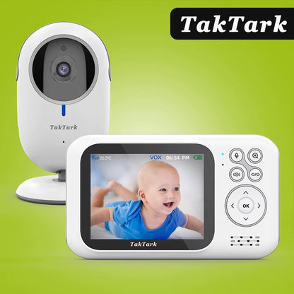 3.2 Inch Wireless Video Color Baby Monitor High Resolution Baby Nanny Security Camera Night Vision Temperature Monitoring