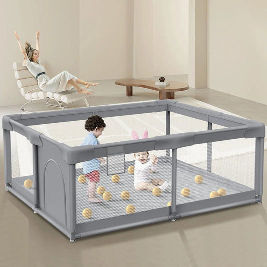 Baby Playpen, Playpen for Babies and Toddlers, Sturdy Safety Baby Play Yards Indoor & Outdoor, Play Pens for Babies and Toddlers, Baby Fence