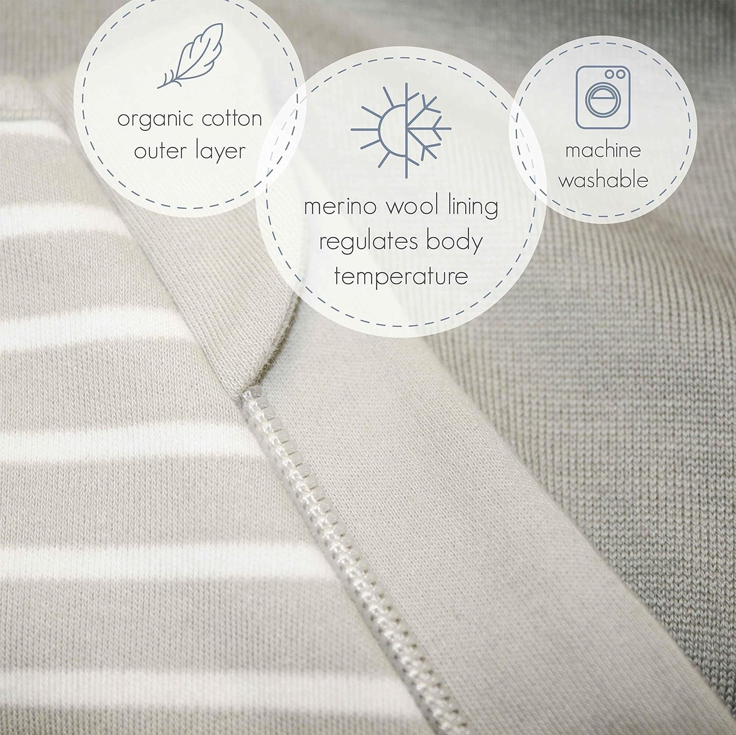 Merino Wool and Organic Cotton Baby Sleep Bag - 4 Season Classic Sleep Sack for Baby - Two-Way Zipper Sleeping Bag for Baby and Toddler - 18-36 Months - Butterfly
