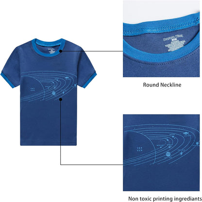 Boys Short Sleeve Pajamas Kids Summer Pjs Children Pajamas