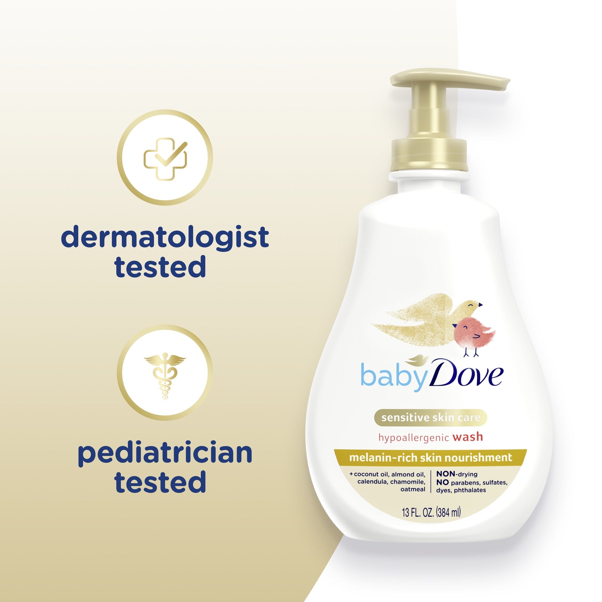 Melanin-Rich Skin Nourishment Hypoallergenic Body Wash Newborn Senstive Skin, 13 Oz