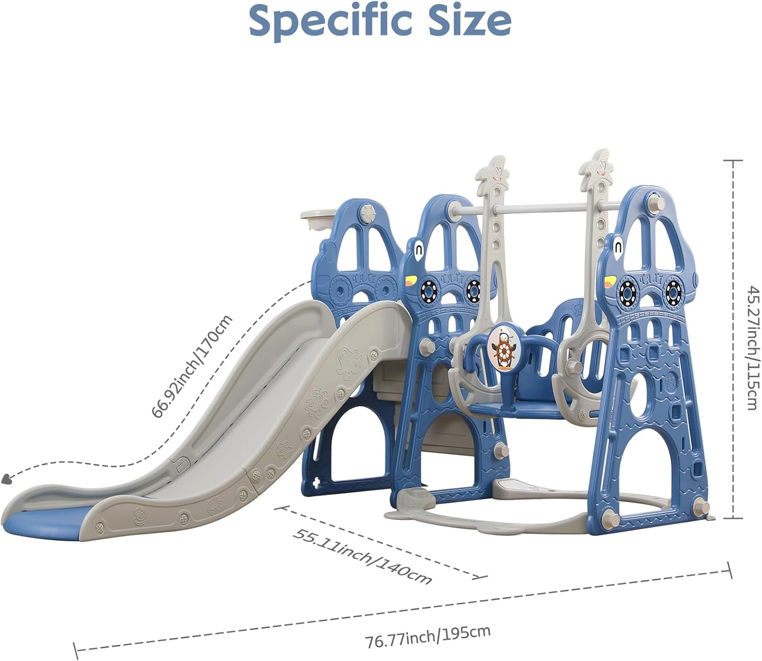 Toddler Slide and Swing Set 4 in 1 Toddler Playground with Swing Slide Climber and Basketball Baby Slide for Boys and Girls Backyard Playsets for Kids Indoor and Outdoor