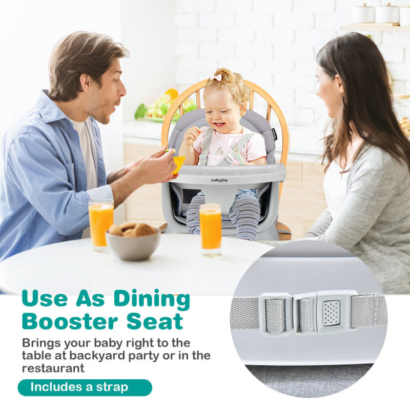 6-In-1 Convertible Baby High Chair with Adjustable Removable Tray