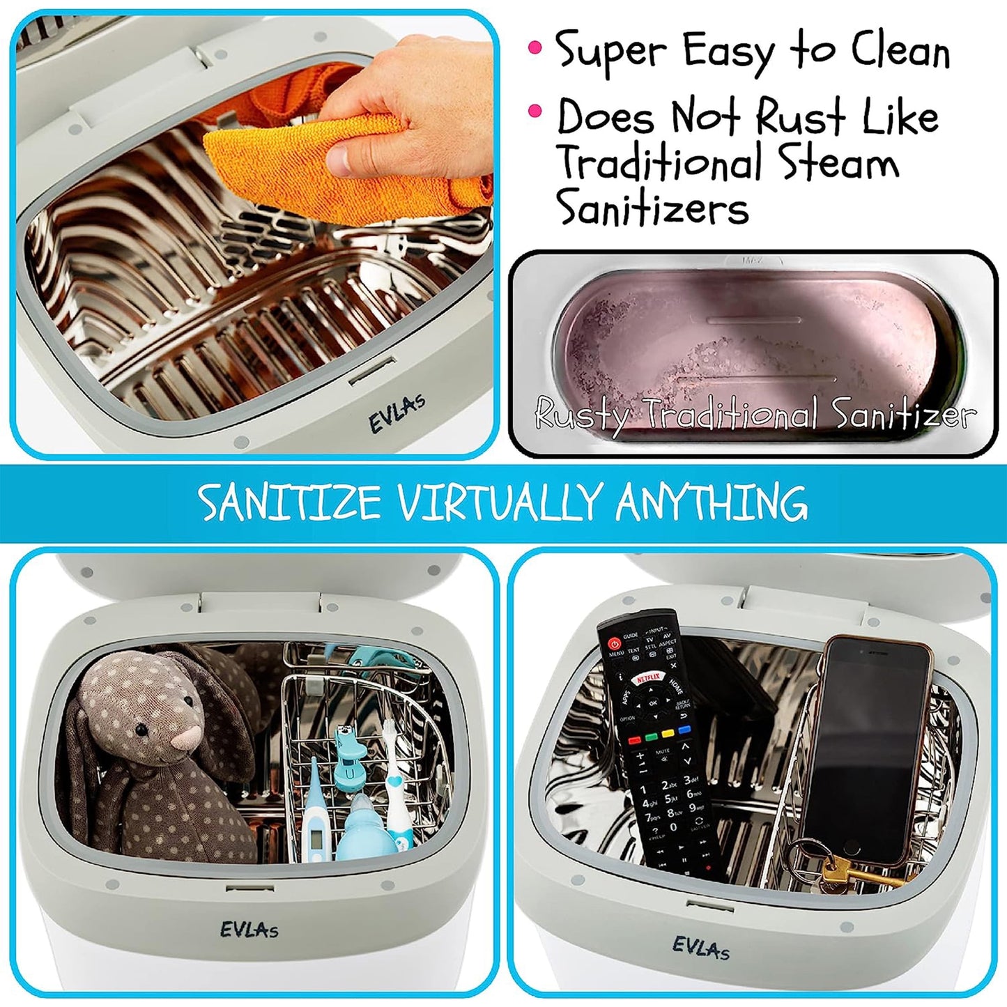 Baby Bottle 4-In-1 Sanitizer, Sterilizer - Sterilize, Disinfect, Dry, Store Feeding Bottles, Pacifiers, Breast Pump. Kills 99.9% Bacteria and Viruses in Minutes!