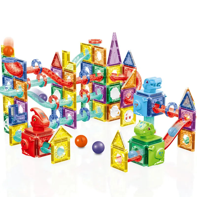 170Pcs Magnetic Building Tiles for Kids, STEM Educational Construction Blocks, Montessori Magnet Tiles Set for Ages 3+