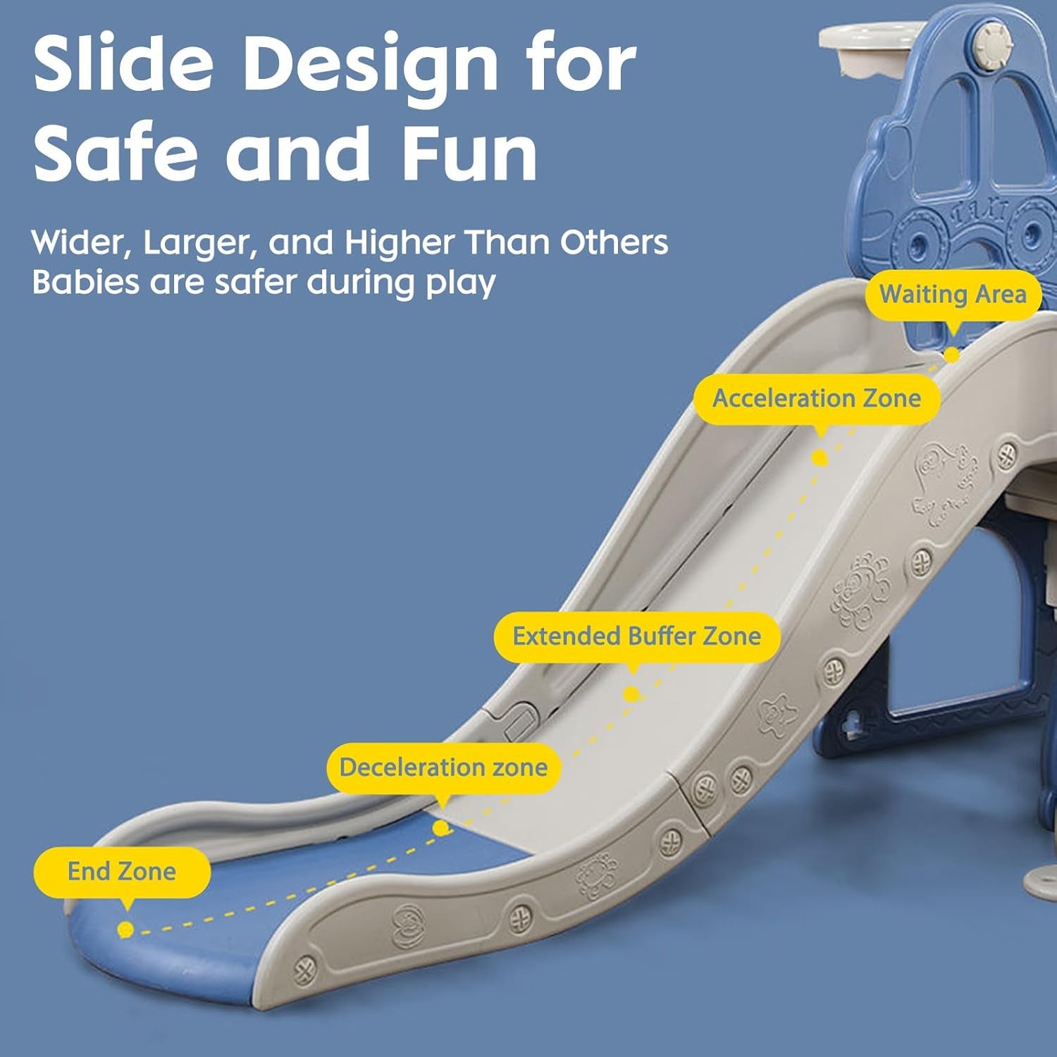 Toddler Slide and Swing Set 4 in 1 Toddler Playground with Swing Slide Climber and Basketball Baby Slide for Boys and Girls Backyard Playsets for Kids Indoor and Outdoor