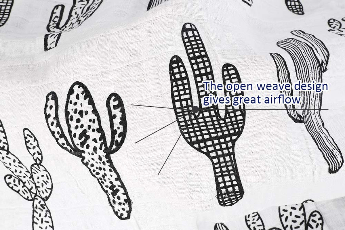 Cactus Muslin Swaddle Blankets Cotton Baby Swaddle Wrap Floral Print Burping Cloth & Stroller Cover Baby Blanket