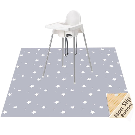 Splat Mat for under High Chair/Arts/Crafts,  Washable Baby Spill Mat Waterproof Anti-Slip Floor Splash Mat, Portable Play Mat and Table Cloth (Star, 51")