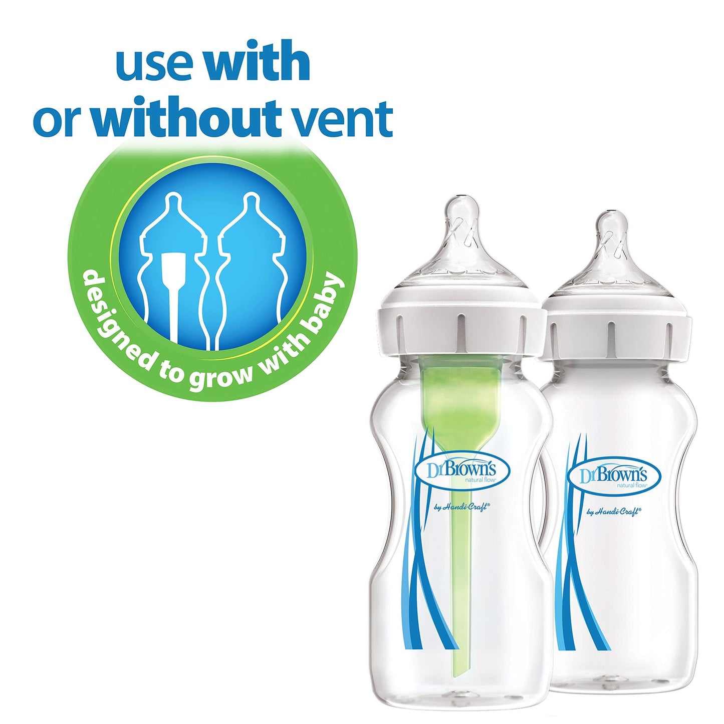 Options+ Wide-Neck Glass Baby Bottles, 5 Ounce, 3Count