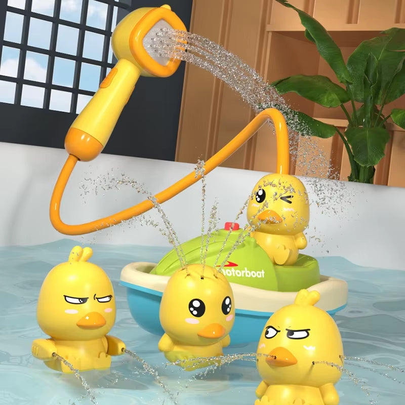 Cute Duck Electric Water Spray Bathroom Bathing Toys Baby Bath Toys Kids Bath and Shower Bathtubs Interactive Boy Girl Gifts