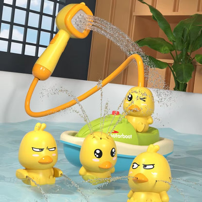 Cute Duck Electric Water Spray Bathroom Bathing Toys Baby Bath Toys Kids Bath and Shower Bathtubs Interactive Boy Girl Gifts