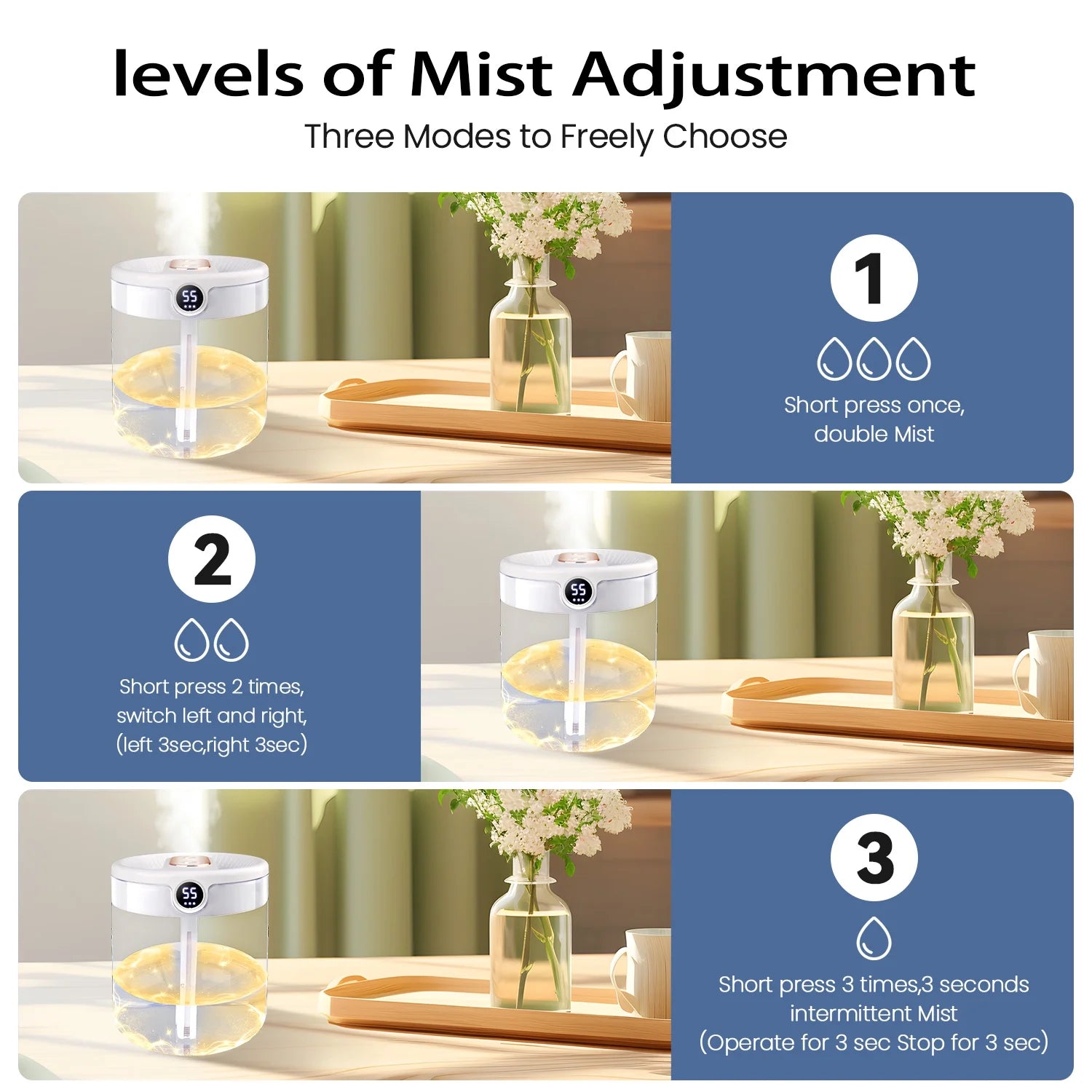 Humidifier for Room,Home Bedroom Baby Ultrasonic Top Fill Cool Mist Small Humidifier,White