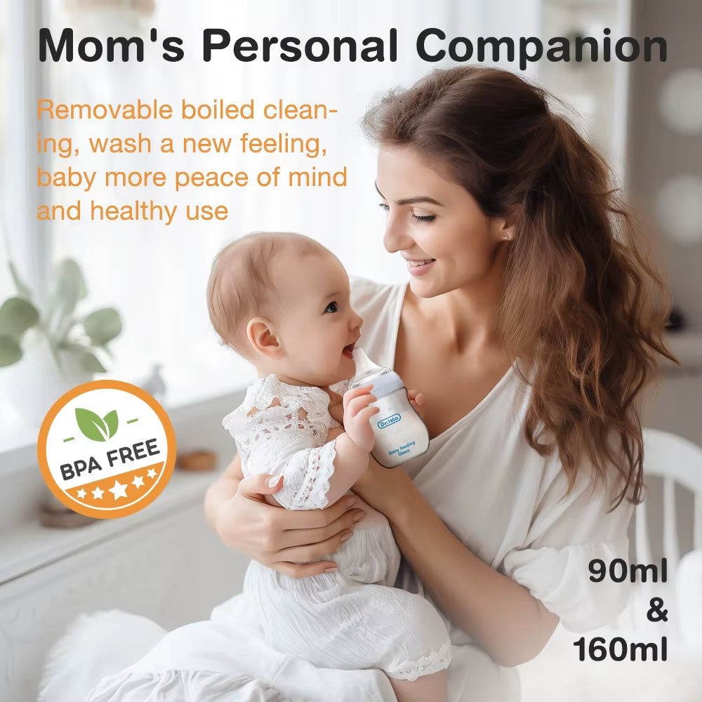 Glass Bottles Newborn Feeding Bottles 80ML/160ML Baby Bottle Anti-Flatulence Milk Feeding Bottles Infant BPA Free