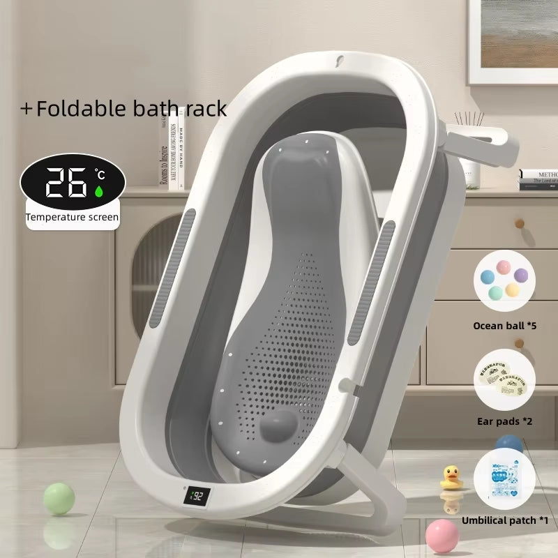 Baby Bath Tub Warm Bath Tub Baby Foldable Toddler Sitting and Lying Toddler Household Bathroom Items