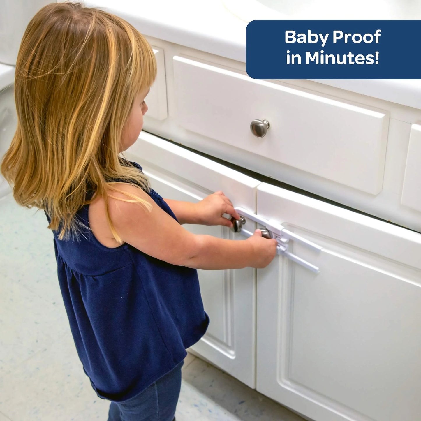 Sliding Child Safety Cabinet Locks (6 Pack) | Baby Proof Cabinet Locks