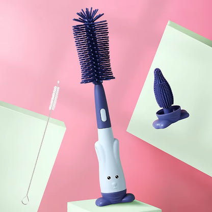 Baby Bottle Brush 360 Degree Baby Silicone Cup Bottle Cleaning Brushes Set Andheld Soft Head Food Grade Brushes