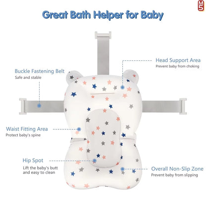 Baby Bath Tub Seat Cushion - Baby Sink Bath Cushion - Bathing Seat Support Newborn Bath Pillow Support Mat Safety Seat Pad
