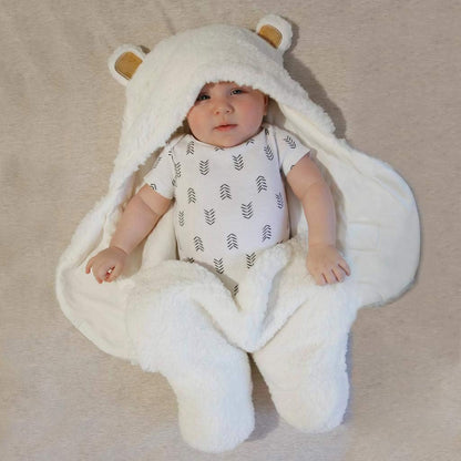 -Cute Bear Organic Newborn Swaddle Wrap-Gender Neutral Soft Baby Blanket, Newborn Baby Registry Gift (Golden Brown, 0-3M)