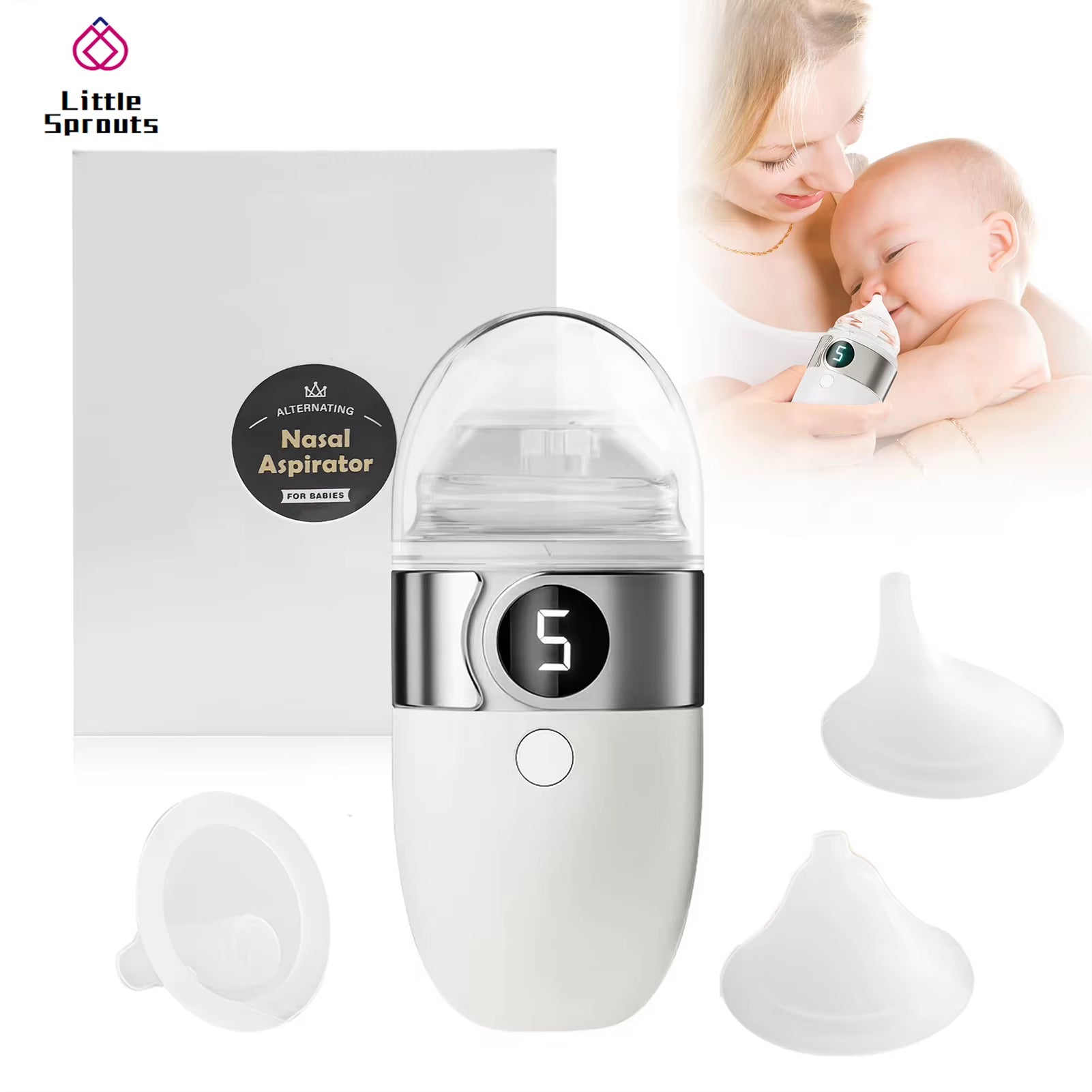 New Upgrade Baby Electric Nasal Aspirator Nose Suction Device with Completely Silent Maximum 18 Liters Super Strong Suction