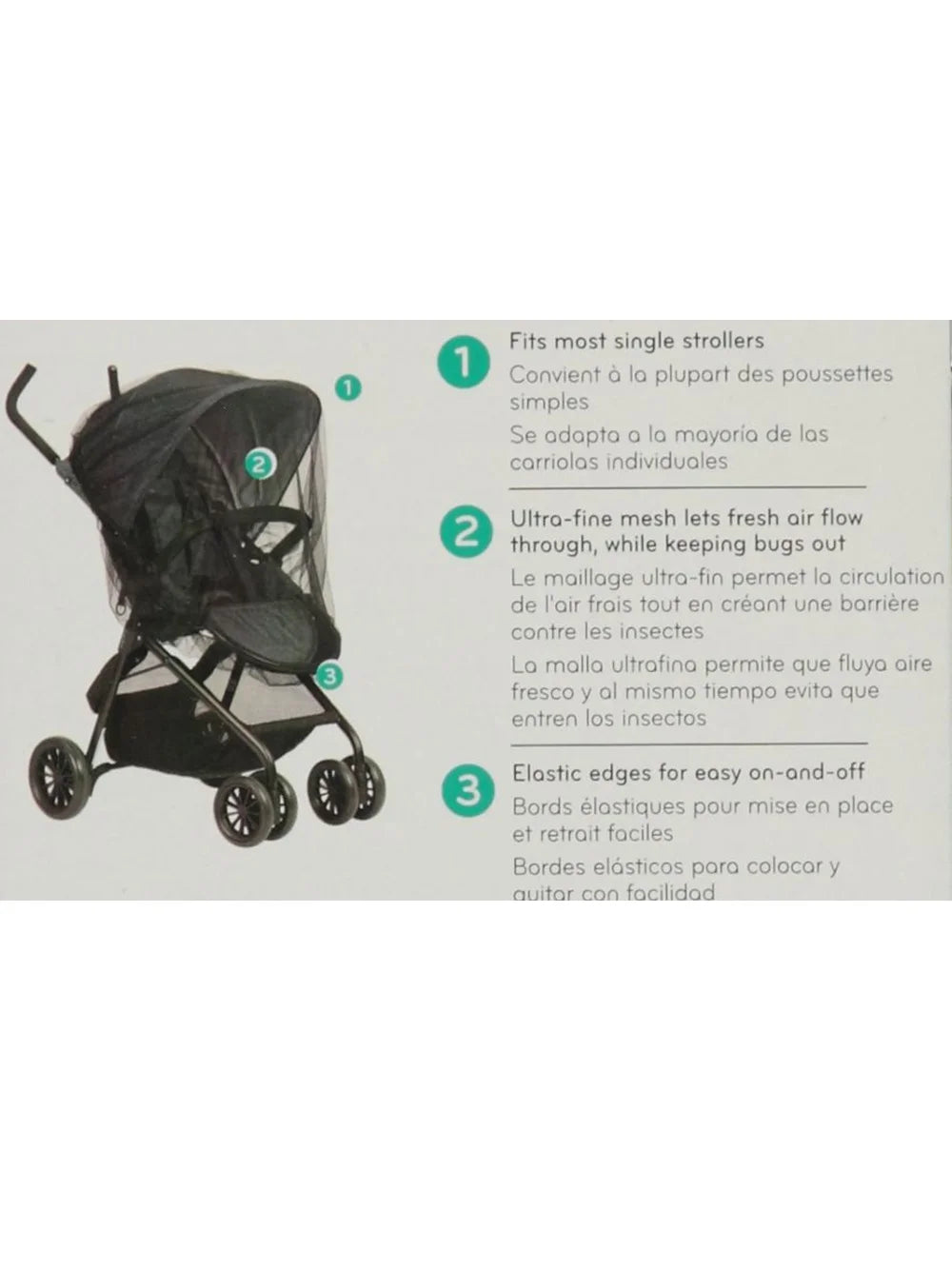 Baby Stroller Netting - Black, One Size