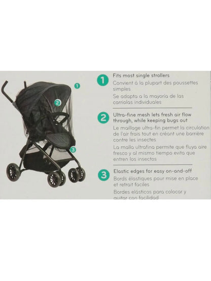 Baby Stroller Netting - Black, One Size