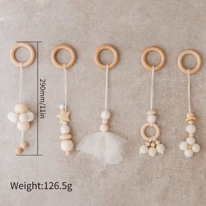 Nordic Baby Wooden Gym Fitness Frame Rack Baby Activity Gym Mobile Suspension Baby Room Decoration Newborn Baby Accessories
