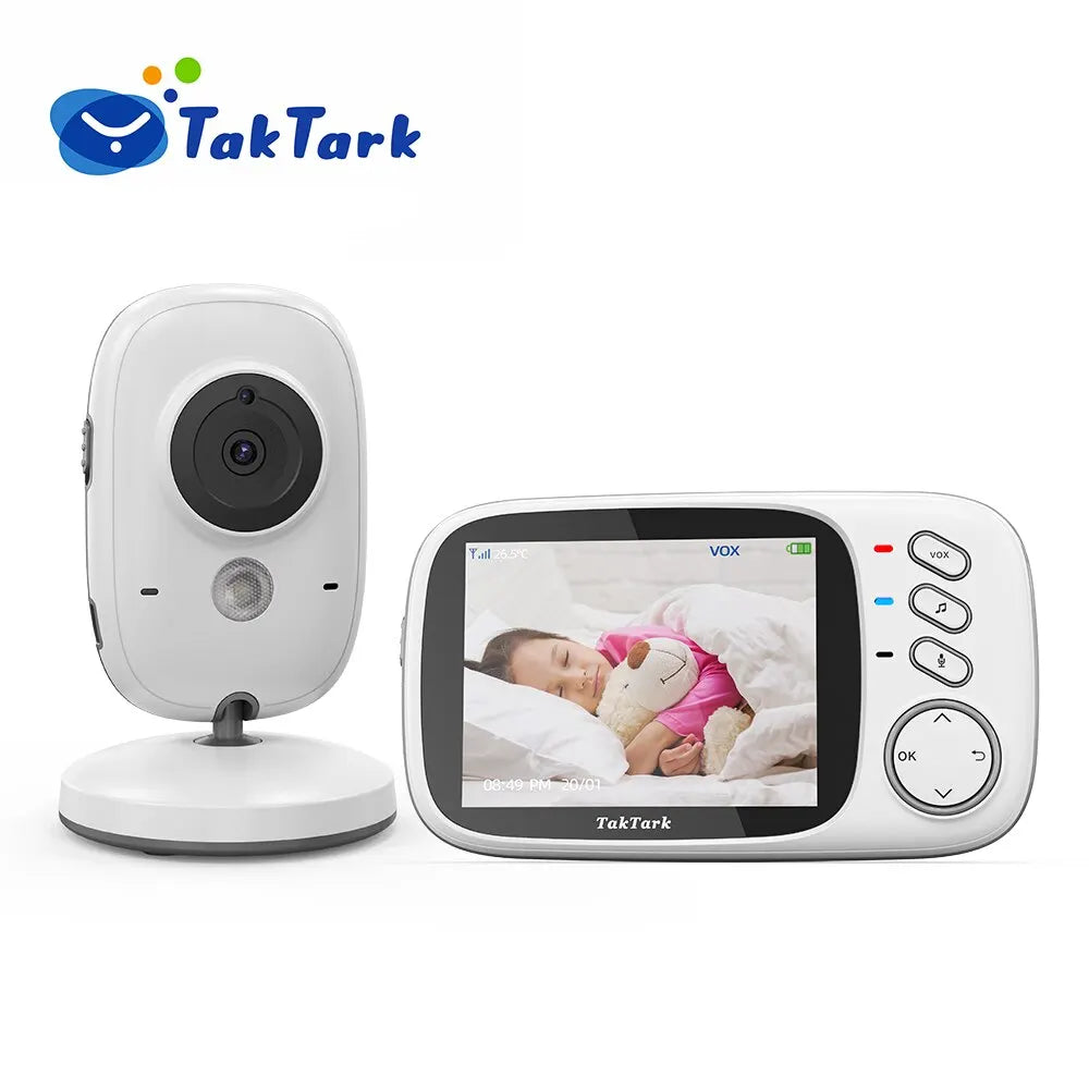 3.2 Inch Wireless Video Baby Monitor with Lullabies Auto Night Vision Two Way Intercom Temperature Monitoring Babysitter