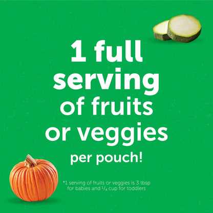 Veggies Stage 2 Baby Food, Pumpkin Zucchini & Apple, 3.5 Oz Pouch (12 Pack)