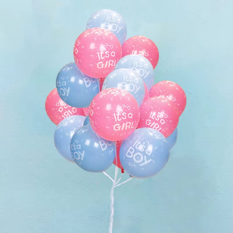 1 Set Giant Boy or Girl Gender Reveal Black Latex Balloon Baby Shower Confetti Ballons Birthday Gender Reveal Party Decoration