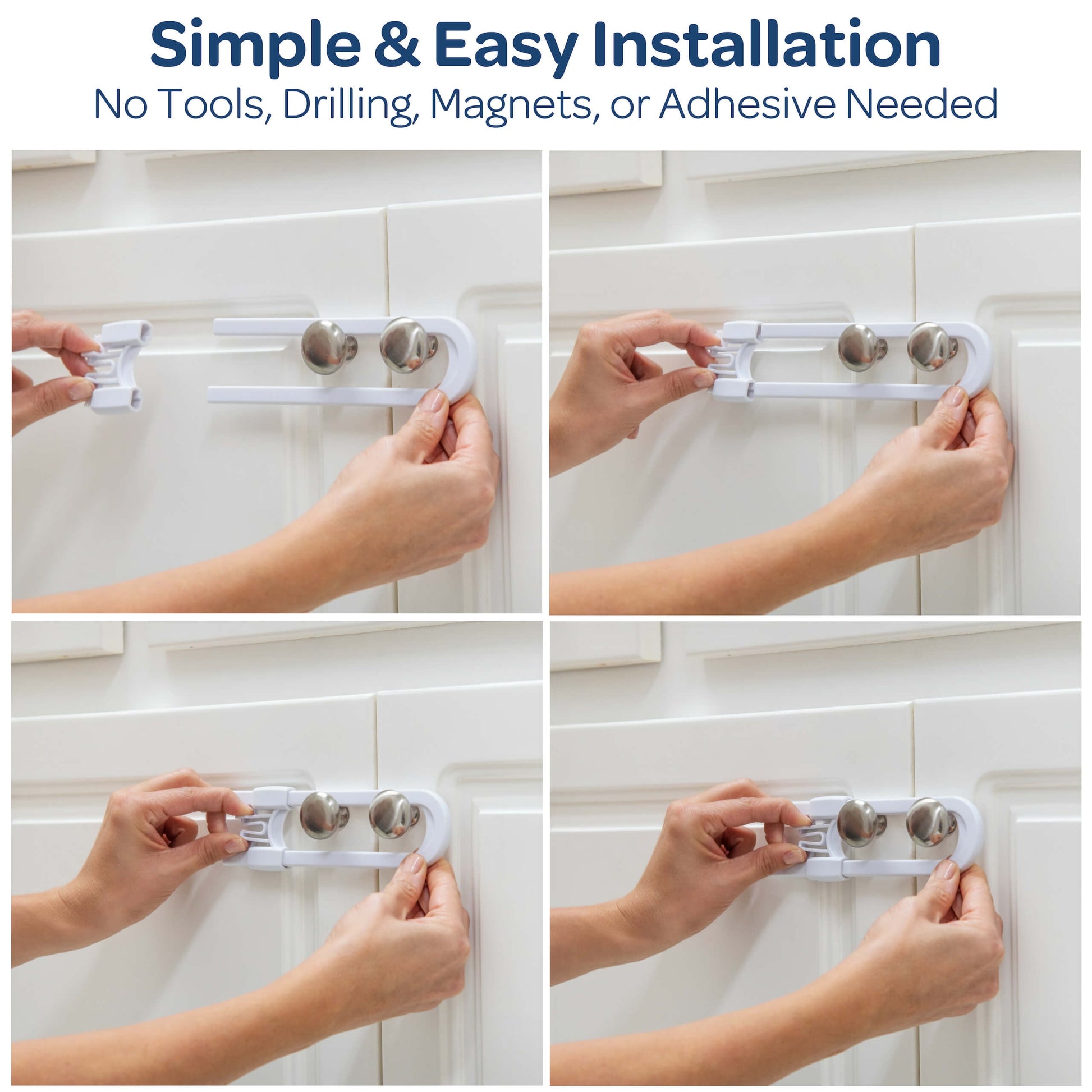 Sliding Child Safety Cabinet Locks (6 Pack) | Baby Proof Cabinet Locks