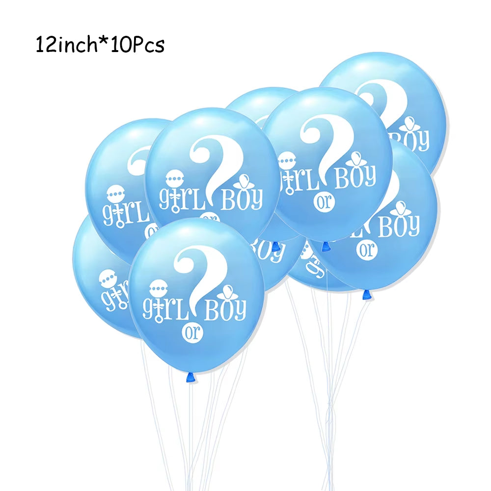 1 Set Giant Boy or Girl Gender Reveal Black Latex Balloon Baby Shower Confetti Ballons Birthday Gender Reveal Party Decoration