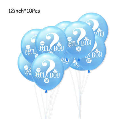 1 Set Giant Boy or Girl Gender Reveal Black Latex Balloon Baby Shower Confetti Ballons Birthday Gender Reveal Party Decoration